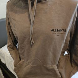 All Saints Relaxed Underground Beige Hoodie Sweatshirt Size M