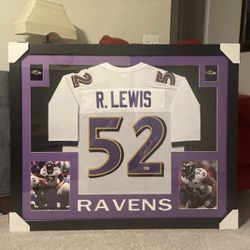 Ray Lewis signed custom framed jersey COA Beckett