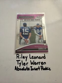 Riley Leonard QB Tyler Warren TE Indianapolis Colts Absolute Short Print Insert Rookie Card.