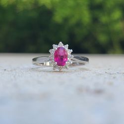 14K Gold Tourmaline Diamond Ring