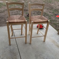 2 Pier One Wicker Stools