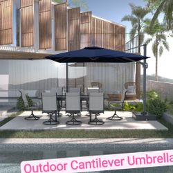 11FT Outdoor Cantilever Umbrella – Large Patio Shade Umbrella (No Base Included)
