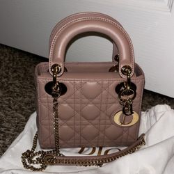 Mini Lady Dior Bag Blush Cannage Lambskin