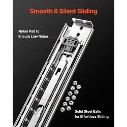 1 Pair Full Extension Drawer Slides 40 n, 500 lbs Load Capacity Locking Drawer Slides, Ball Bearing with Lock Side Mount Drawer Slide Rail 82}