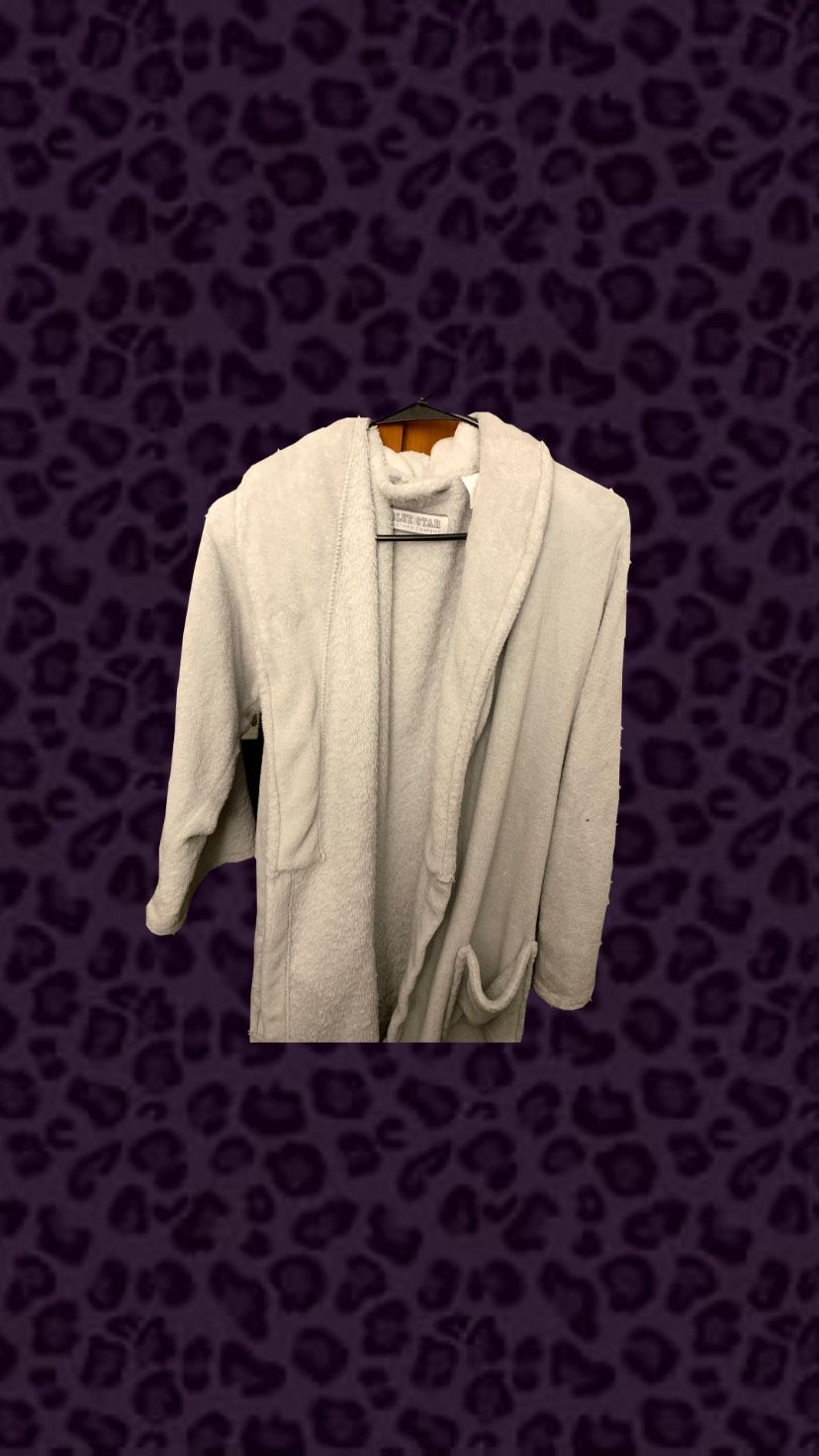 One Size- Grey/ White  Robe