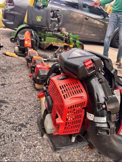 Landscaping equipment with trailer