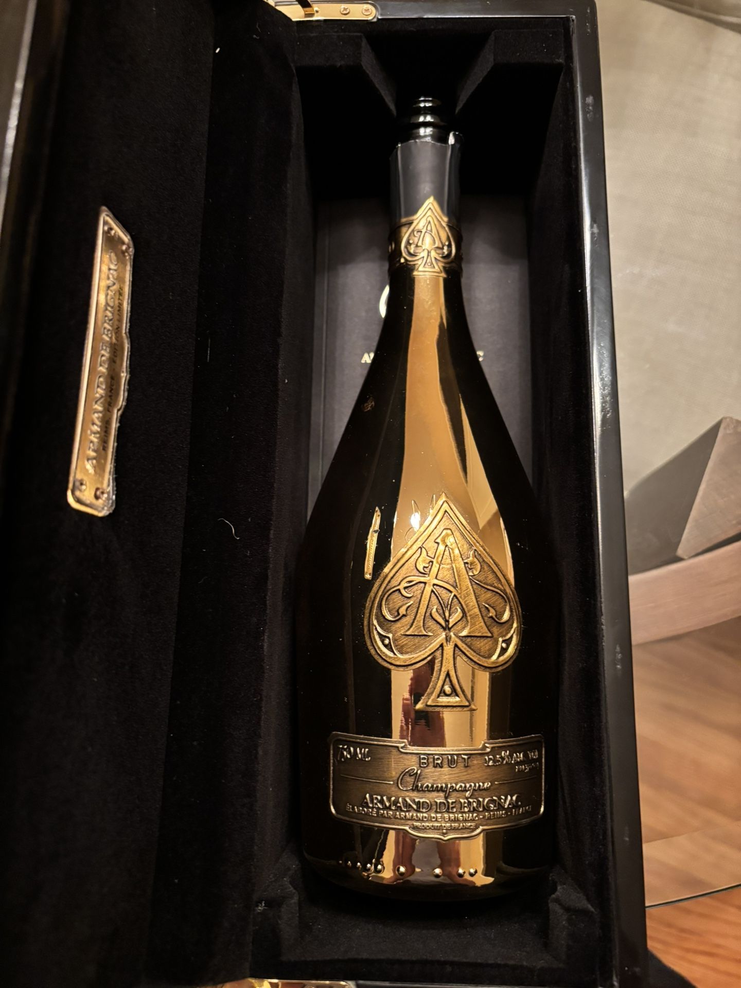 Armand de Brignac Champagne Box and Empty Bottle
