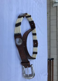 Tony Lama genuine leather & bone belt size 28 