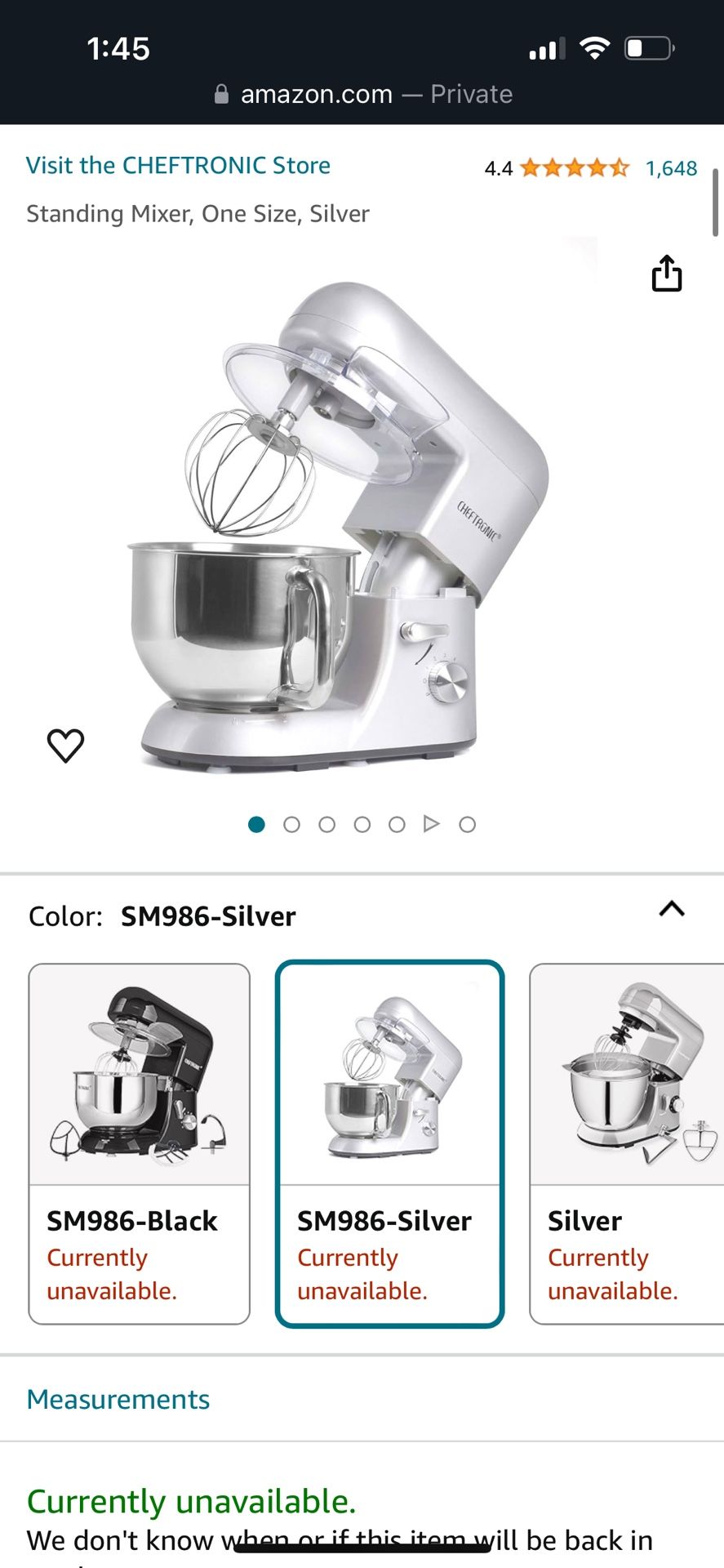 Cheftronic - Silver Standing Mixer SM-986