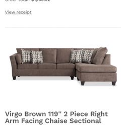 Brown Sectional couch with Chaise
