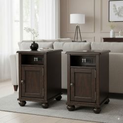 Barilanni Chairside End Tables with USB Ports & Outlets