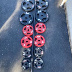 70lb Pb Extreme 1in Urethane Weight Plate Set With Bar 