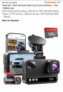 Aputeta Dash Cam - Front 4K + Rear 4K Dual Dash Cam