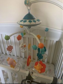 Baby Crib Mobile with Music and Lights, Mobile for Crib with Remote Control, Rotation,
