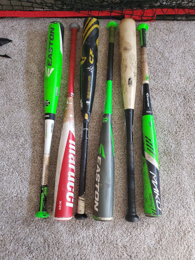 Baseball bats dimarini-8 $120 marucci cat8 $100 marucci $80 the rest $50 each