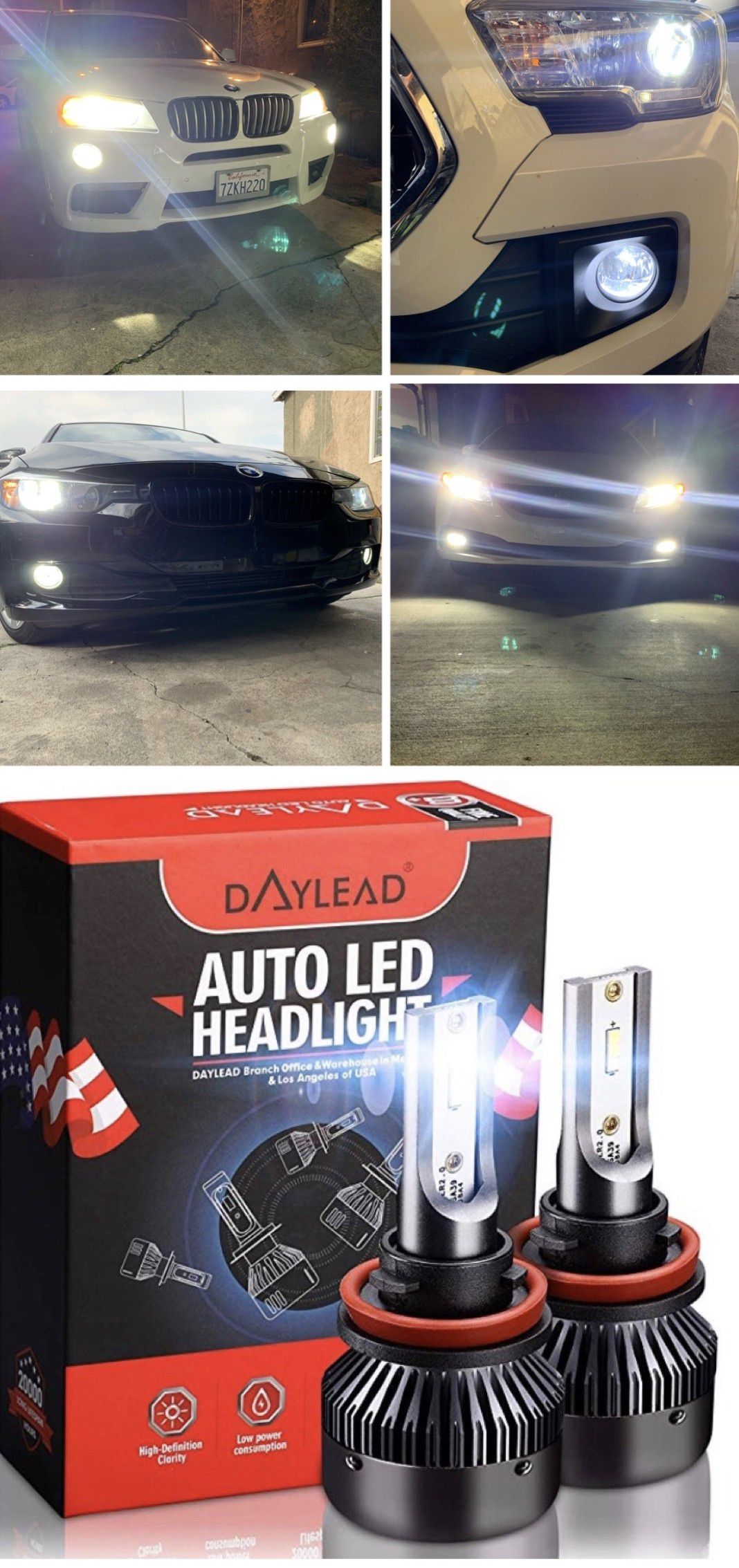 Led headlights or foglights 25$ free license plate LEDs with purchase