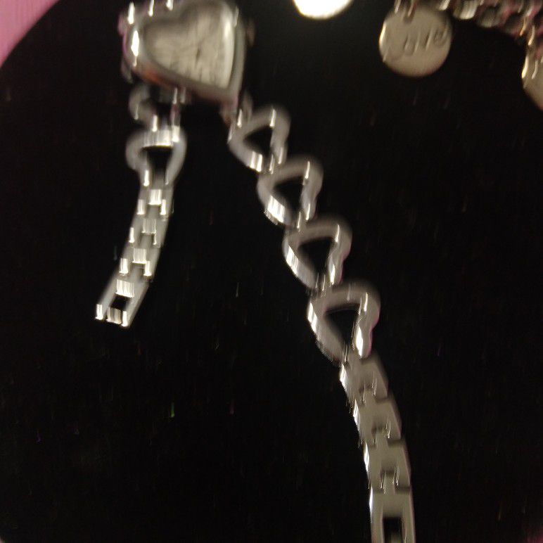 Stainless Steel Hart Watch With Hart Charm Bracelet 