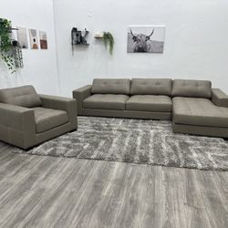 Leather Sectional Couch Set - Free Delivery 