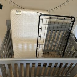 Grey convertible Crib