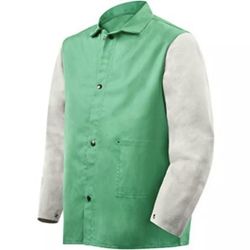Steiner1230 Welding Jacket, Weldlite Plus Green Cotton,Gray Cowhide Sleeves(3XL)