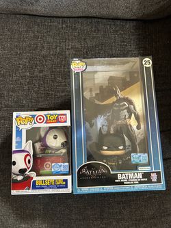 Funko POP Comic Cover Batman Arkham Knight and Bullseye as Buzz