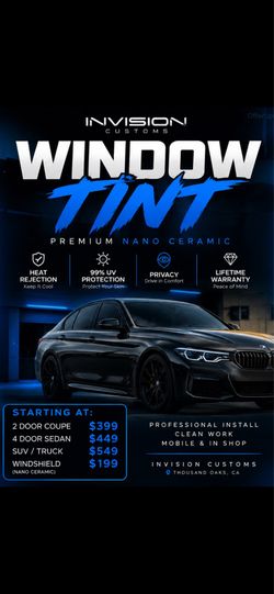 $650 NANO CERAMIC TINTS ALL WEEK!!