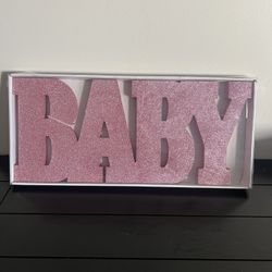Baby Pink Wooden Sign