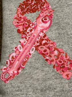NEW Hoodie heather gray sweatshirt-Cornwell Quality Tools breast cancer
