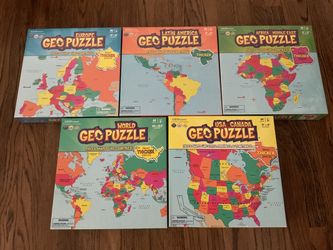 World GeoPuzzle5 set. 3 new /2 opened