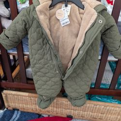 Baby Quilted Sherpa Winter Onesie 