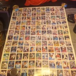 2 Sheets Of Baseball Cards Plus Small Card Collectioni