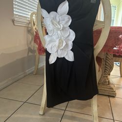 Black Dress With White Flowers