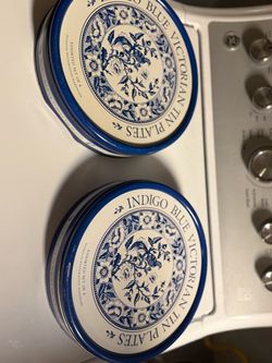 Restoration Hardware set of 4 tin plates- 2 sets