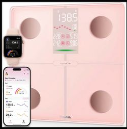 OVUTEK Smart Scale for Body Weight, Pink, BMI, and Body Fat Composition, Bluetooth & App Connectivity - Weighing Scale Smart High Accuracy