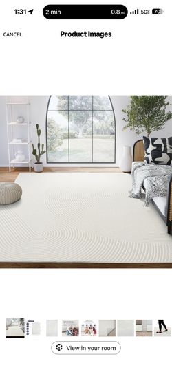 Abani Neutral Cream Area Rug 5' x 8' | White Luxury Zen Carpet | Minimalist Ivory Rugs for Bedroom, Living Room and Dining