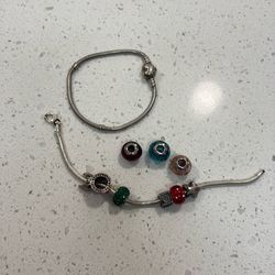 Sterling silver Pandora bracelets and beads for scrap