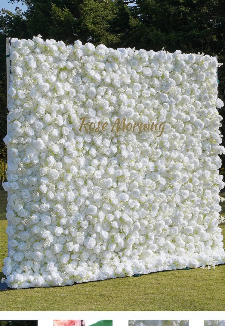 All White 5D Flower Wall