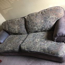 Suede Leather Couch 
