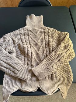 Chunky Cable Knit Turtleneck Sweater