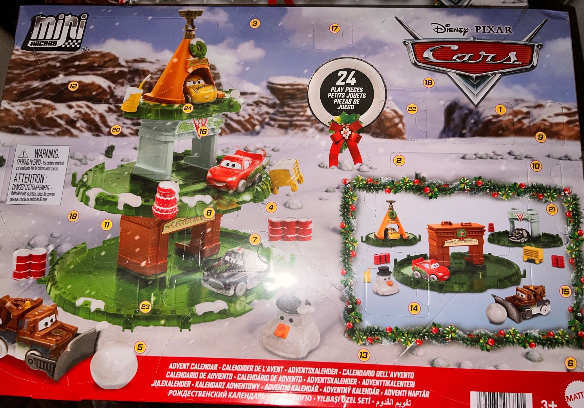 Disney’s Pixar Cars Advent Calendar Lightning Mcqueen Mater New! Disney