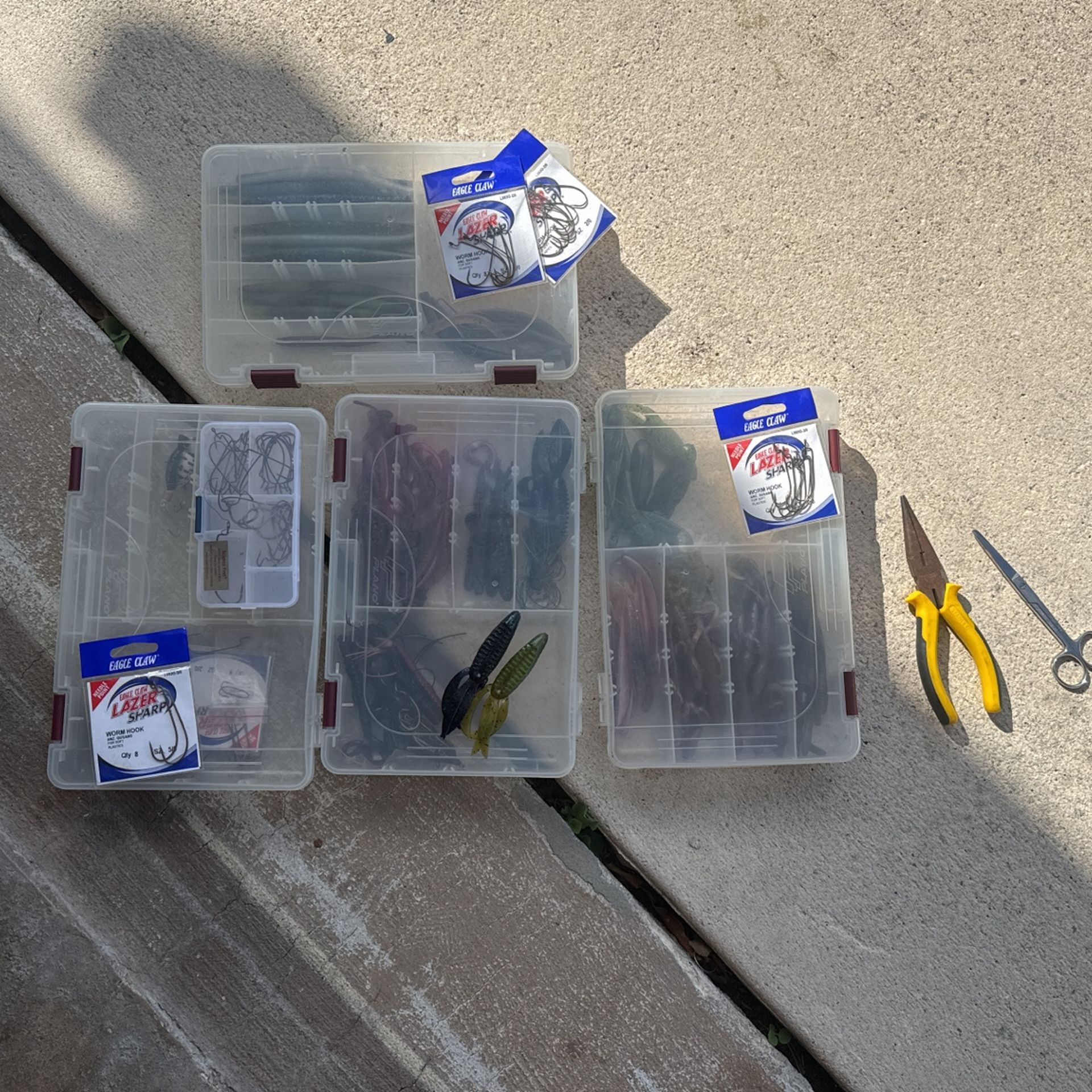 Tackle boxes with bait