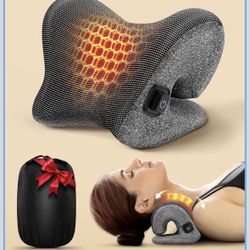 5X Pain Relief Neck Massager with Heat, Graphene-Infused Instant Heating Neck Stretcher for TMJ Migraine, Smart Control Cervical Traction Device Pillo