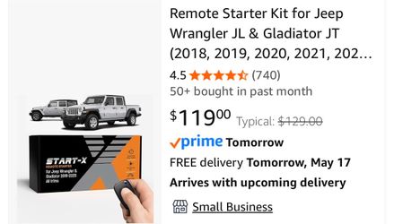 Start-X Remote Starter Kit for Jeep Wrangler JL & Gladiator JT (2018, 2019, 2020, 2021, 2022, 2023, 2024, 2025)