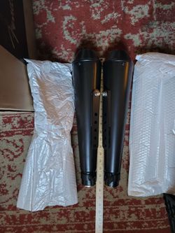 Pair of Black Motorcycle Slip-On Exhaust Mufflers