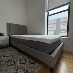 Twin XL Bed Frame + Memory Foam Mattress + Bedding (Full Set)