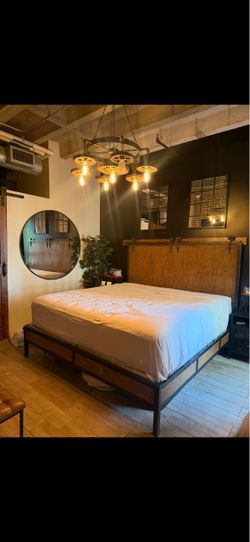 Industrial wood and Steel bedframe king