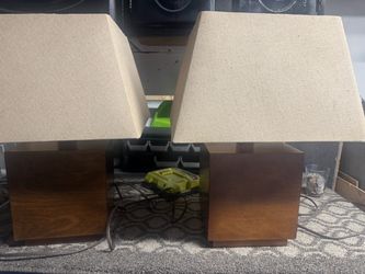 Set of wood Lamps with shades!