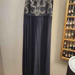 Strapless Navy Dress