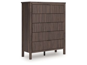 Pamytta Brown Five Drawer Wide Chest