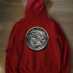supreme red  anarchy hoodie size small 